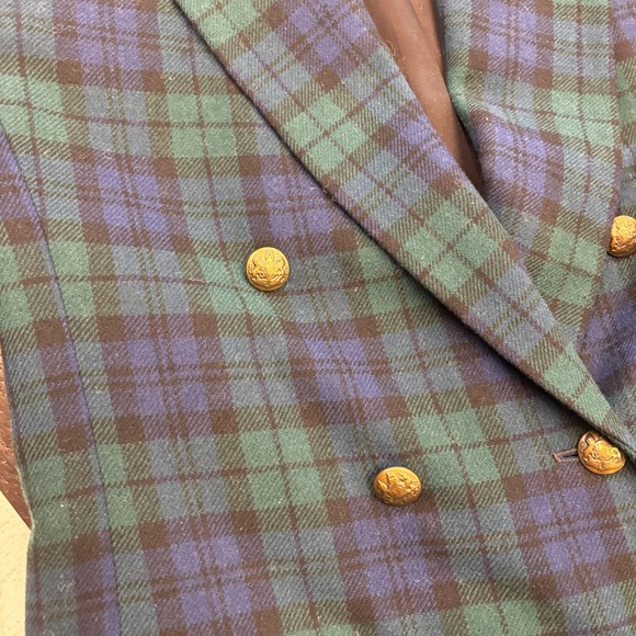 Vintage USA Pendleton Petite Black Watch Tartan Wool Blazer Pants Suit Set 26" - Picture 16 of 16